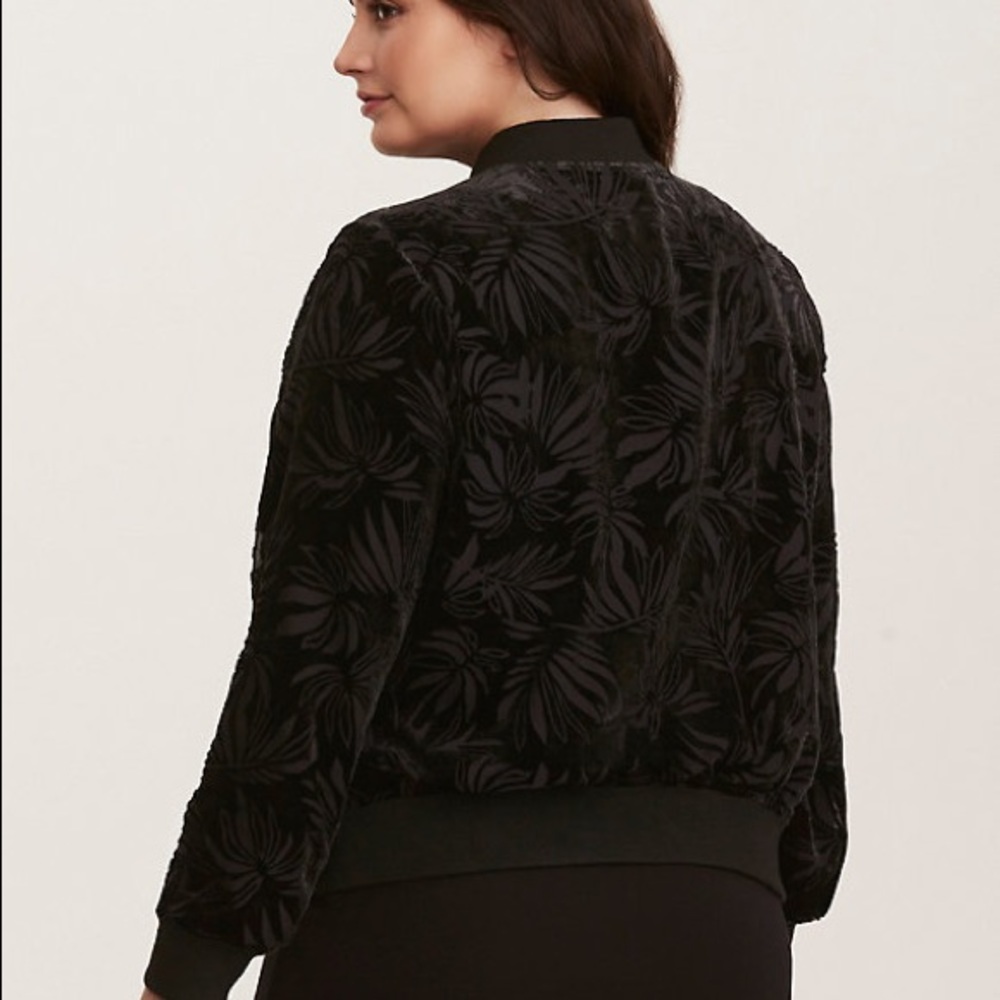 Torrid velvet burnout bomber jacket